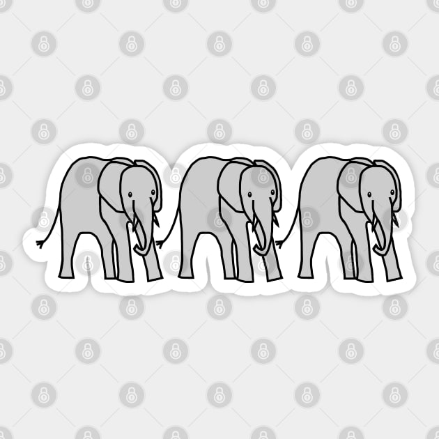 Three Baby Elephants Sticker by ellenhenryart